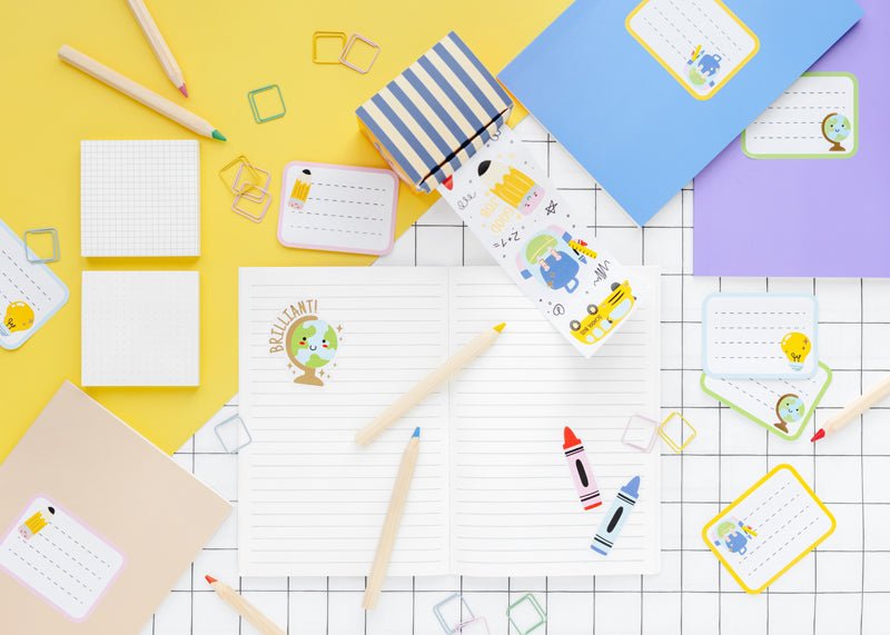 Gekleurde Sticker School 19 delig van Partydeco koop je bij Partywinkel