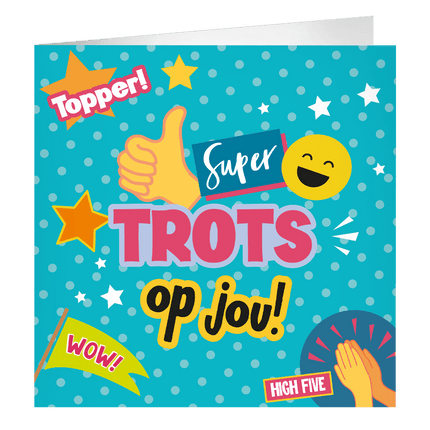 Gekleurde Wenskaart Topper 23cm van Paper Dreams koop je bij Partywinkel