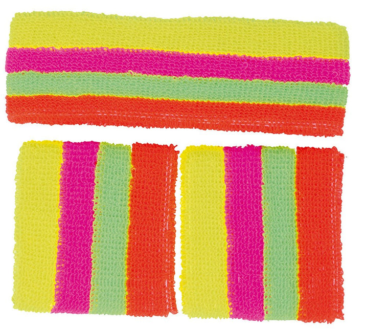 Gekleurde Zweetbandjes 3 delig van Fiestas Guirca koop je bij Partywinkel