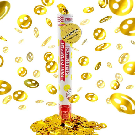 Smiley Confetti Kanon Goud 40cm