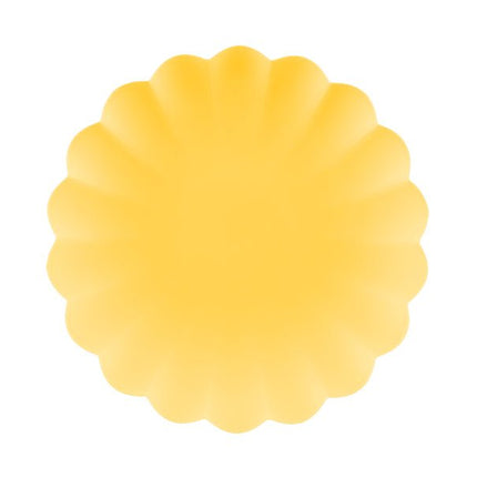 Gele Borden Kartelrand 22cm 4st van Partydeco koop je bij Partywinkel