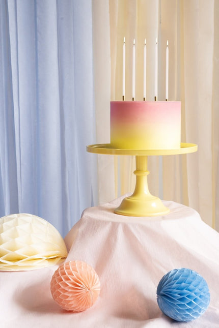 Gele Taartplateu 24cm van Partydeco koop je bij Partywinkel