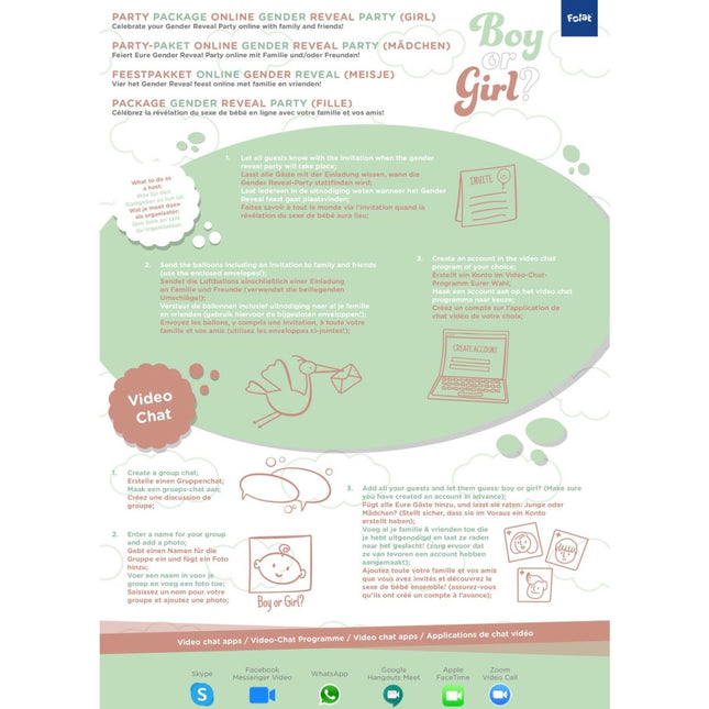 Gender Reveal Meisje Feestpakket van Folat koop je bij Partywinkel