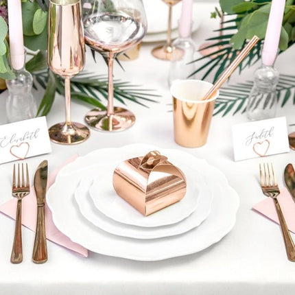 Geschenkdoosjes Rose Goud 6cm 10st van Partydeco koop je bij Partywinkel