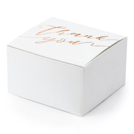 Geschenkdoosjes Thank You Rose Goud 6cm 10st van Partydeco koop je bij Partywinkel