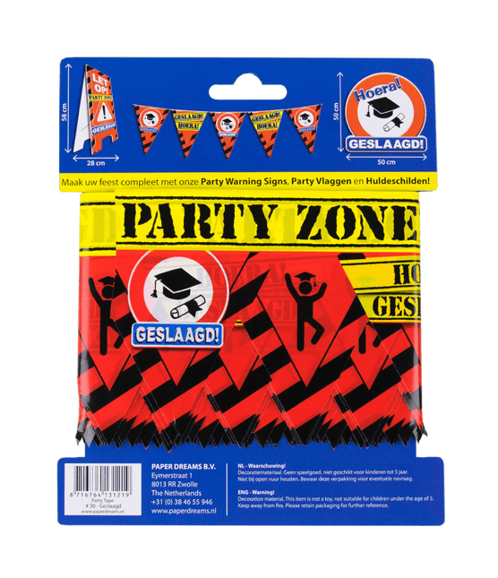 Geslaagd Afzetlint 12m van Paper Dreams koop je bij Partywinkel