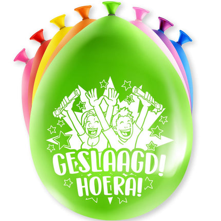 Geslaagd Ballonnen Hoera 30cm 8st van Paper Dreams koop je bij Partywinkel