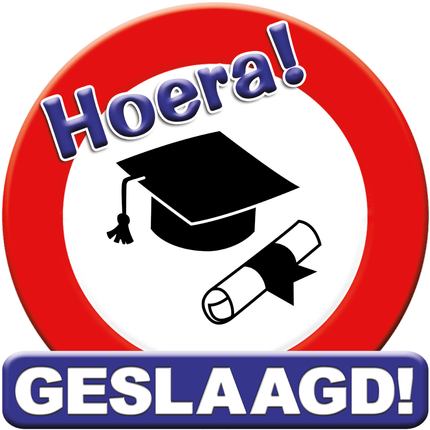 Geslaagd Deurbord Verkeersbord 50cm van Paper Dreams koop je bij Partywinkel