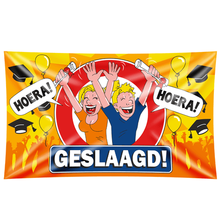 Geslaagd Gevelvlag Hoera 1,5m van Paper Dreams koop je bij Partywinkel