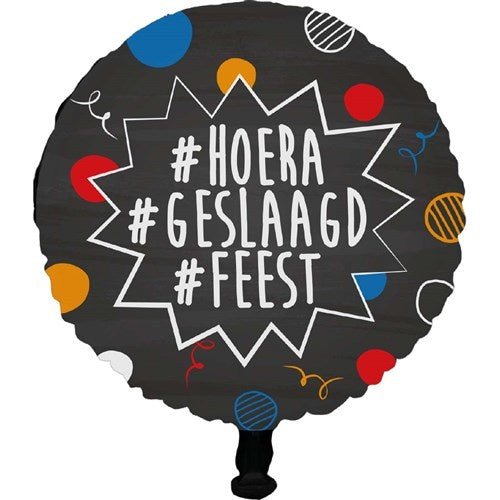Geslaagd Helium Ballon Leeg 45cm van Haza Witbaard koop je bij Partywinkel