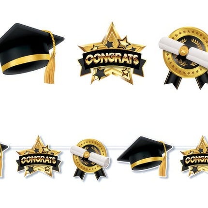 Geslaagd Slinger Congrats 3m van Fiestas Guirca koop je bij Partywinkel