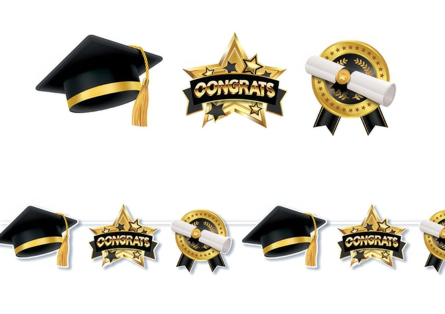 Geslaagd Slinger Congrats 3m van Fiestas Guirca koop je bij Partywinkel