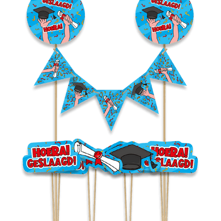 Geslaagd Taarttopper 30cm van Paper Dreams koop je bij Partywinkel