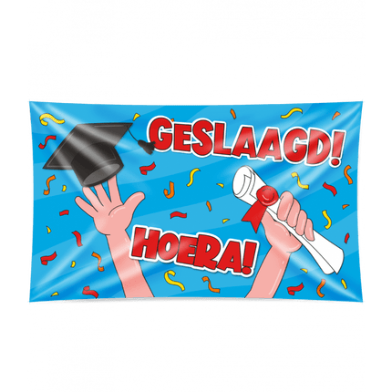 Gevel Vlag Geslaagd Cartoon Xxl 1,5m van Paper Dreams koop je bij Partywinkel