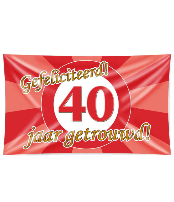 Gevelvlag 40 Jaar Getrouwd 1,5m van Paper Dreams koop je bij Partywinkel