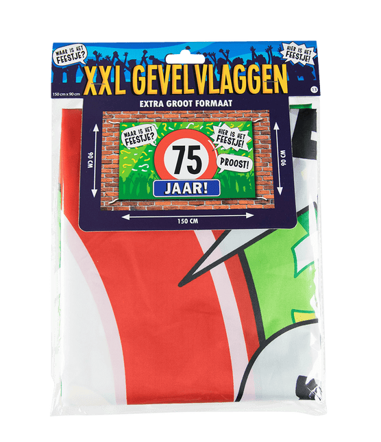 Gevelvlag 75 Jaar 1,5m van Paper Dreams koop je bij Partywinkel