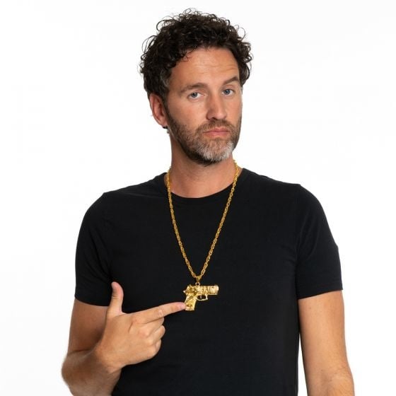 Geweren Ketting Goud van Partychimp koop je bij Partywinkel