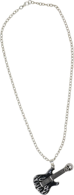 Gitaar Ketting Zwart Zilver van Fiestas Guirca koop je bij Partywinkel