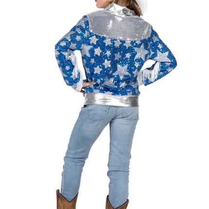 Ster Jas Rood Zilver Meisje Pailletten van Wilbers & Wilbers koop je bij Partywinkel