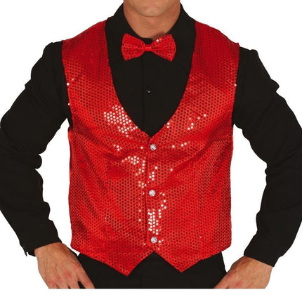 Glitter Gilet Rood van Fiestas Guirca koop je bij Partywinkel