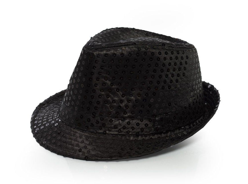 Glitter Hoed Zwart van Partychimp koop je bij Partywinkel