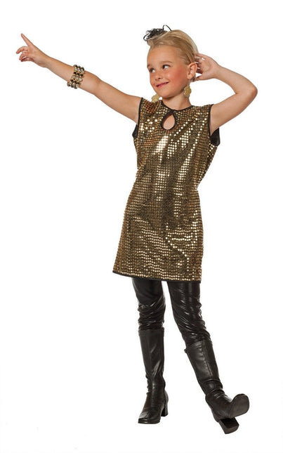 Glitter Jurkje Goud Meisje van Wilbers & Wilbers koop je bij Partywinkel