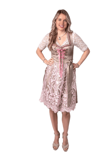 Goud Roze Dirndl Jurk Oktoberfest Dames 2 Delig van Haus Huberts koop je bij Partywinkel