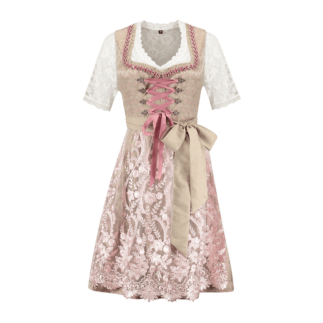 Goud Roze Dirndl Jurk Oktoberfest Dames 2 Delig van Haus Huberts koop je bij Partywinkel