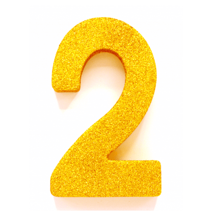 Goud Tafeldecoratie Cijfer 2 Glitter 20,5cm van WeFiesta koop je bij Partywinkel