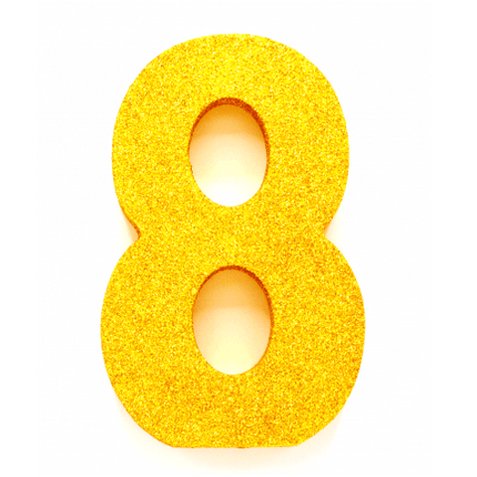 Goud Tafeldecoratie Cijfer 8 Glitter 20,5cm van WeFiesta koop je bij Partywinkel
