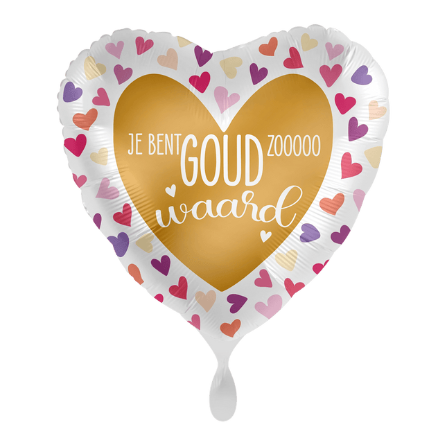Goud Waard Helium Ballon Leeg 43cm van Premioloon koop je bij Partywinkel