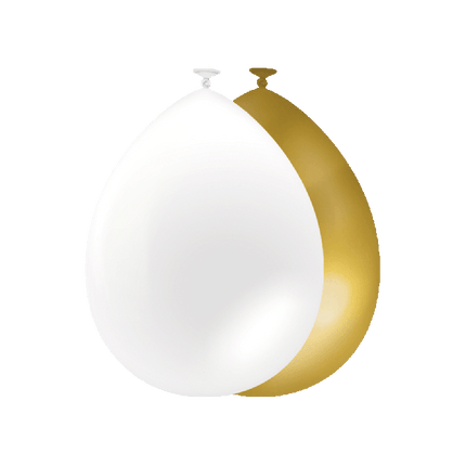 Goud Witte Ballonnen 30cm 25st van Paper Dreams koop je bij Partywinkel