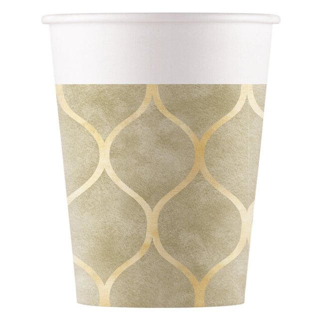 Goud Witte Beker 200ml 8st van Procos koop je bij Partywinkel