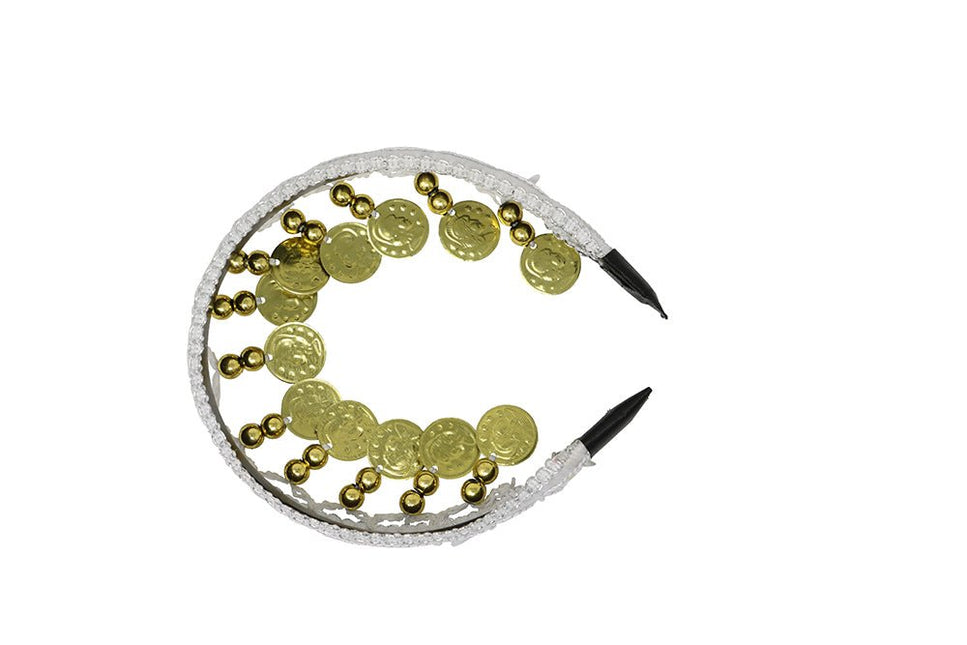 Goud Witte Hoofdband Munten van Fiestas Guirca koop je bij Partywinkel