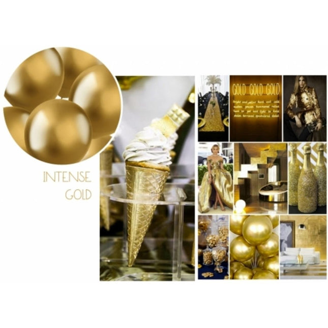 Gouden Ballonnen Chroom 33cm 50st van Folat koop je bij Partywinkel
