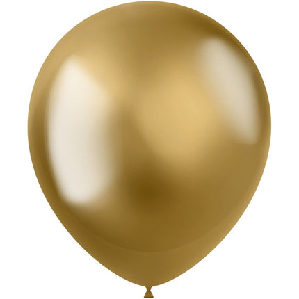Gouden Ballonnen Chroom 33cm 50st van Folat koop je bij Partywinkel
