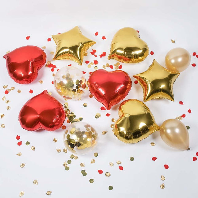 Gouden Ballonnen Confetti 30cm 5st van Boland koop je bij Partywinkel