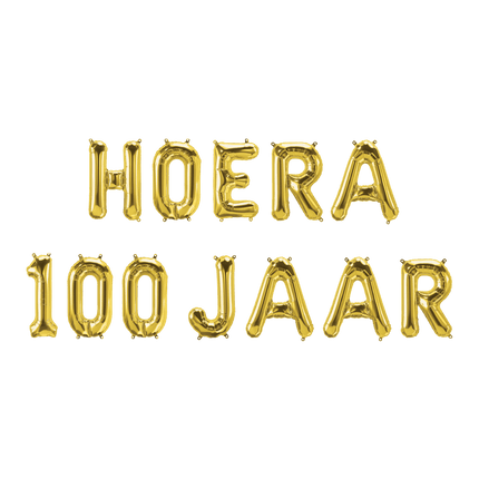 Gouden Ballonnen Set 100 Jaar Hoera 1,9m van Paper Dreams koop je bij Partywinkel