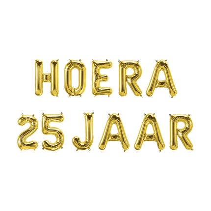 Gouden Ballonnen Set 25 Jaar Hoera 1,9m van Paper Dreams koop je bij Partywinkel