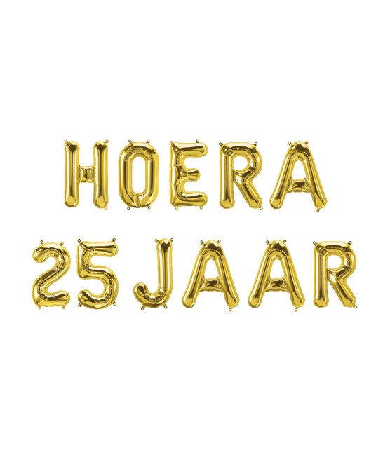 Gouden Ballonnen Set 25 Jaar Hoera 1,9m van Paper Dreams koop je bij Partywinkel