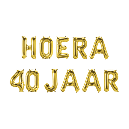 Gouden Ballonnen Set 40 Jaar Hoera 1,9m van Paper Dreams koop je bij Partywinkel