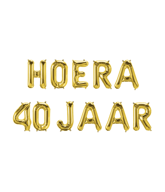 Gouden Ballonnen Set 40 Jaar Hoera 1,9m van Paper Dreams koop je bij Partywinkel