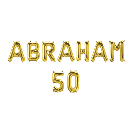 Gouden Ballonnen Set 50 Jaar Abraham 1,9m van Paper Dreams koop je bij Partywinkel