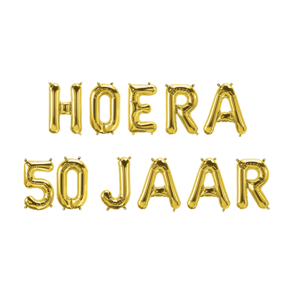 Gouden Ballonnen Set 50 Jaar Hoera 1,9m van Paper Dreams koop je bij Partywinkel
