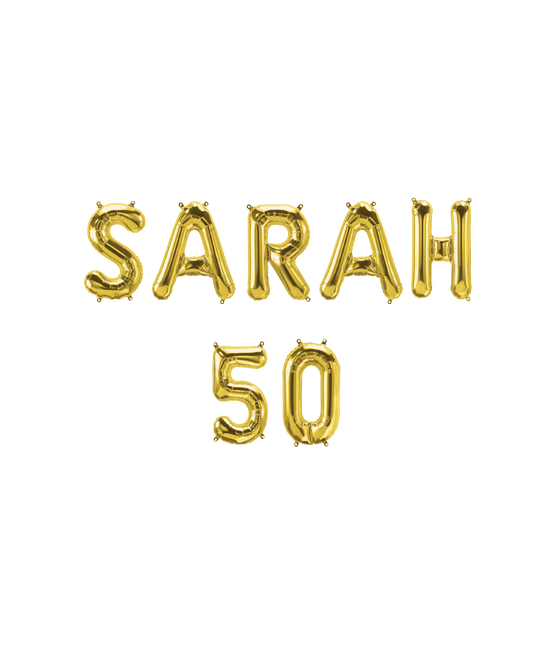 Gouden Ballonnen Set 50 Jaar Sarah 1,9m van Paper Dreams koop je bij Partywinkel