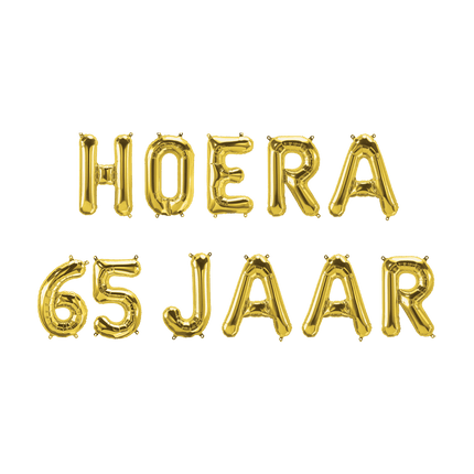 Gouden Ballonnen Set 65 Jaar Hoera 1,9m van Paper Dreams koop je bij Partywinkel