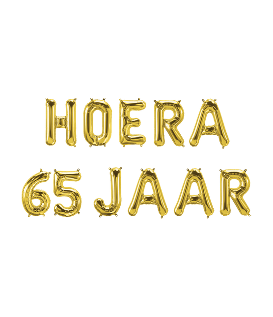 Gouden Ballonnen Set 65 Jaar Hoera 1,9m van Paper Dreams koop je bij Partywinkel