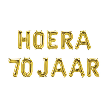 Gouden Ballonnen Set 70 Jaar Hoera 1,9m van Paper Dreams koop je bij Partywinkel