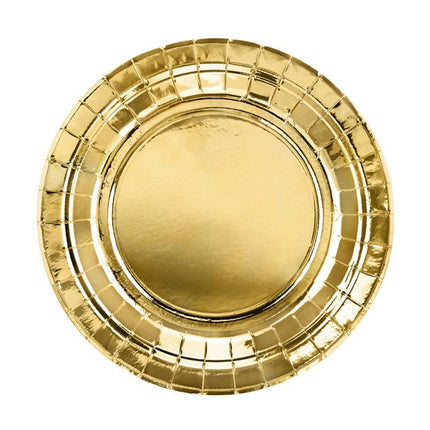 Gouden Borden 18cm 6st van Partydeco koop je bij Partywinkel