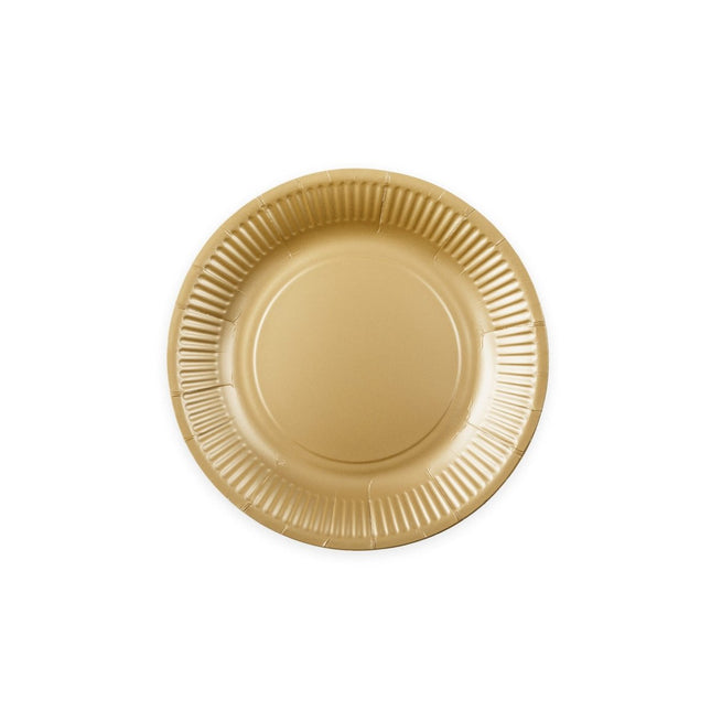 Gouden Borden Papier 18cm 8st van WeFiesta koop je bij Partywinkel